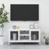 Kép 1/11 - Fehér acél és üveg TV-szekrény 105x35x52 cm