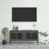 Kép 1/10 - Antracitszürke acél TV-szekrény 105 x 35 x 50 cm
