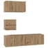 Kép 2/11 - TV szekrény garnitúra 4 pcs kézműves tölgy 60 x 30 x 30 cm