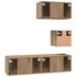 Kép 9/11 - TV szekrény garnitúra 4 pcs kézműves tölgy 60 x 30 x 30 cm