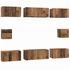 Kép 2/11 - TV Szekrény Szett 8 pcs Régi fa Közepes 30,5 x 30 x 30 cm