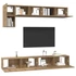 Kép 3/11 - TV szekrény garnitúra 5 pcs kézműves tölgy Közepes 100 cm