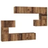 Kép 2/11 - TV szekrény garnitúra 8 pcs Régi fa 80 x 30 x 30 cm Faanyag