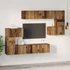 Kép 4/11 - TV szekrény garnitúra 8 pcs Régi fa 80 x 30 x 30 cm Faanyag