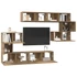 Kép 3/11 - TV szekrény garnitúra 8 pcs kézműves tölgy 80 x 30 x 30 cm