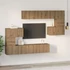 Kép 4/11 - TV szekrény garnitúra 8 pcs kézműves tölgy 80 x 30 x 30 cm