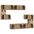 Kép 10/11 - TV szekrény garnitúra 8 pcs kézműves tölgy 80 x 30 x 30 cm
