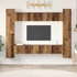 Kép 1/11 - TV szekrény garnitúra 10 pcs Régi fa 30.5 x 30 x 90 cm Faanyag