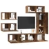 Kép 3/11 - TV szekrény garnitúra 6 pcs Régi fa 30.5 x 30 x 90 cm Faanyag