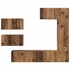 Kép 8/11 - TV szekrény garnitúra 6 pcs Régi fa 30.5 x 30 x 90 cm Faanyag