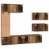 Kép 10/11 - TV szekrény garnitúra 6 pcs Régi fa 30.5 x 30 x 90 cm Faanyag