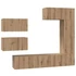 Kép 2/11 - TV szekrény garnitúra 6 pcs kézműves tölgy 30.5 x 30 x 90 cm