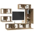 Kép 3/11 - TV szekrény garnitúra 6 pcs kézműves tölgy 30.5 x 30 x 90 cm