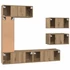 Kép 10/11 - TV szekrény garnitúra 6 pcs kézműves tölgy 30.5 x 30 x 90 cm