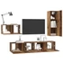 Kép 3/11 - TV szekrény garnitúra 4 pcs Régi fa 30.5 x 30 x 90 cm Faanyag