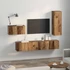 Kép 4/11 - TV szekrény garnitúra 4 pcs Régi fa 30.5 x 30 x 90 cm Faanyag