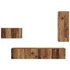 Kép 8/11 - TV szekrény garnitúra 4 pcs Régi fa 30.5 x 30 x 90 cm Faanyag