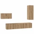 Kép 2/11 - TV szekrény garnitúra 4 pcs kézműves tölgy 30.5 x 30 x 90 cm