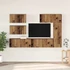 Kép 1/11 - TV szekrény garnitúra 6 pcs Régi fa 30.5 x 30 x 90 cm Faanyag