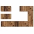 Kép 8/11 - TV szekrény garnitúra 6 pcs Régi fa 30.5 x 30 x 90 cm Faanyag