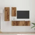 Kép 1/11 - TV szekrény garnitúra polcokkal 4 pcs Régi fa 30.5 x 30 x 90 cm