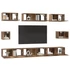 Kép 3/11 - TV Szekrény Szett 8 pcs Régi fa Közepes 30,5 x 30 x 30 cm