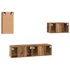 Kép 9/11 - TV szekrény garnitúra 4 pcs Régi fa 30.5 x 30 x 60 cm Faanyag