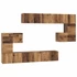 Kép 2/11 - TV szekrény garnitúra 10 pcs Régi fa 180 x 30 x 90.5 cm Faanyag
