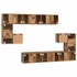 Kép 9/11 - TV szekrény garnitúra 10 pcs Régi fa 180 x 30 x 90.5 cm Faanyag