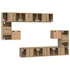 Kép 9/11 - TV szekrény garnitúra 10 pcs kézműves tölgy 180 x 30 x 90.5 cm