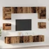 Kép 1/11 - TV szekrény garnitúra 8 pcs Régi fa 100 x 30 x 30 cm Faanyag