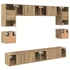 Kép 11/11 - TV szekrény garnitúra 8 pcs kézműves tölgy 100 x 30 x 30 cm
