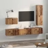 Kép 4/11 - TV szekrény garnitúra 4 pcs Régi fa 30.5 x 30 x 110 cm Faanyag