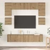 Kép 1/11 - TV szekrény garnitúra 8 pcs kézműves tölgy 80 x 30 x 30 cm