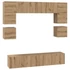 Kép 2/11 - TV szekrény garnitúra 8 pcs kézműves tölgy 80 x 30 x 30 cm