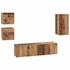 Kép 2/11 - TV szekrény garnitúra 5 pcs Régi fa 30.5 x 30 x 60 cm Faanyag