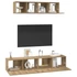 Kép 3/11 - TV Szekrény Szett 4 pcs kézműves tölgy Közepes 80 x 30 x 30 cm