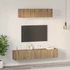 Kép 4/11 - TV Szekrény Szett 4 pcs kézműves tölgy Közepes 80 x 30 x 30 cm