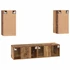 Kép 9/11 - TV szekrény garnitúra polcokkal 4 pcs Régi fa 60 x 30 x 30 cm