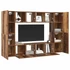Kép 3/11 - TV szekrény garnitúra polcokkal 8 pcs Régi fa 60 x 30 x 30 cm