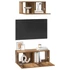 Kép 3/11 - TV Szekrény Szett 2 pcs Régi fa 80 x 30 x 30 cm Faanyag