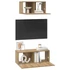 Kép 3/11 - TV Szekrény Szett 2 pcs kézműves tölgy 80 x 30 x 30 cm Faanyag