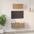 Kép 4/11 - TV Szekrény Szett 2 pcs kézműves tölgy 80 x 30 x 30 cm Faanyag