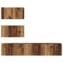 Kép 7/11 - TV szekrény garnitúra 4 pcs Régi fa 80 x 30 x 30 cm