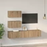 Kép 4/11 - TV szekrény garnitúra 4 pcs kézműves tölgy 80 x 30 x 30 cm