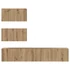 Kép 7/11 - TV szekrény garnitúra 4 pcs kézműves tölgy 80 x 30 x 30 cm