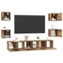 Kép 3/11 - TV szekrény garnitúra 7 pcs Régi fa 60 x 30 x 30 cm Faanyag