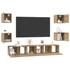 Kép 3/11 - TV szekrény garnitúra 7 pcs kézműves tölgy 60 x 30 x 30 cm
