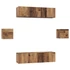 Kép 2/11 - TV szekrény garnitúra 6 pcs Régi fa Közepes 30,5 x 30 x 30 cm