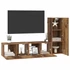 Kép 3/11 - TV szekrény garnitúra 3 pcs Régi fa 150.5 x 30 x 90 cm